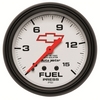 2-5/8" FUEL PRESSURE W/ ISOLATOR, 0-15 PSI, GM WHITE